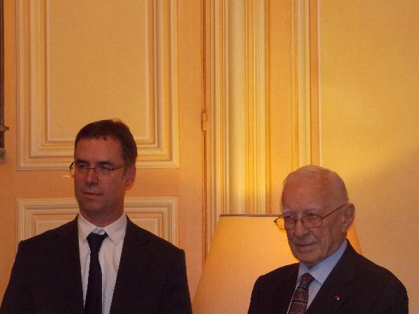 Christophe Bonnery accueille le Président Marcel Boiteux, Membre d'Honneur de l'AEE